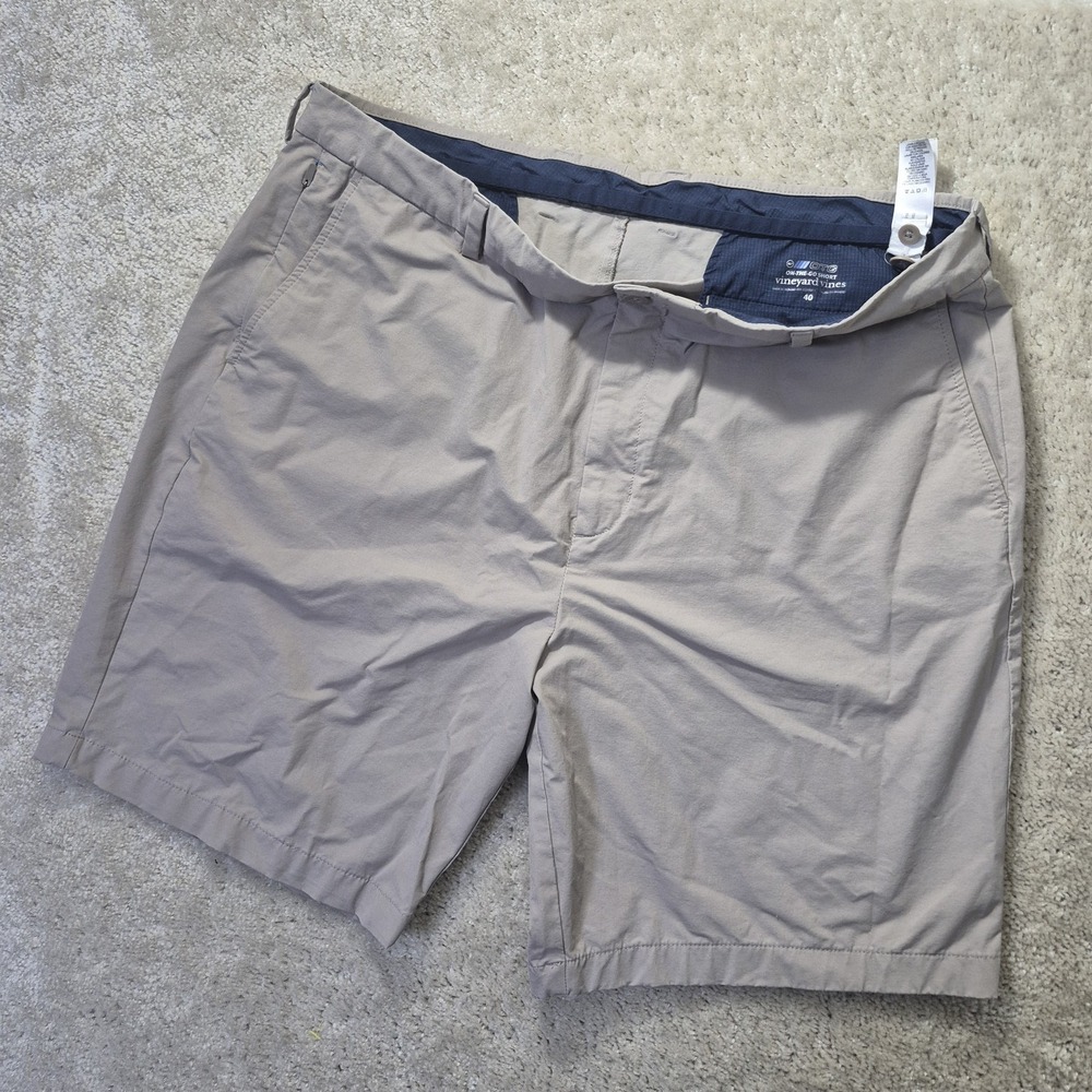 Vineyard Vines OTG Shorts Mens 40 9 Inch Khaki Chino Stretch Performance Golf